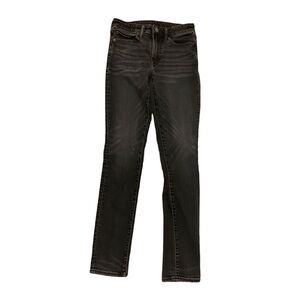 American Eagle Jeans Women's 28x28 Faded BLACK Skinny Next‎ Level Stretch Flex